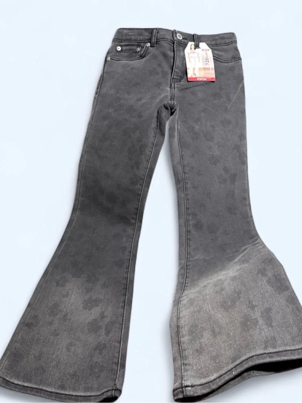 Levi's Black Ombre Floral Flare Jeans for Kids